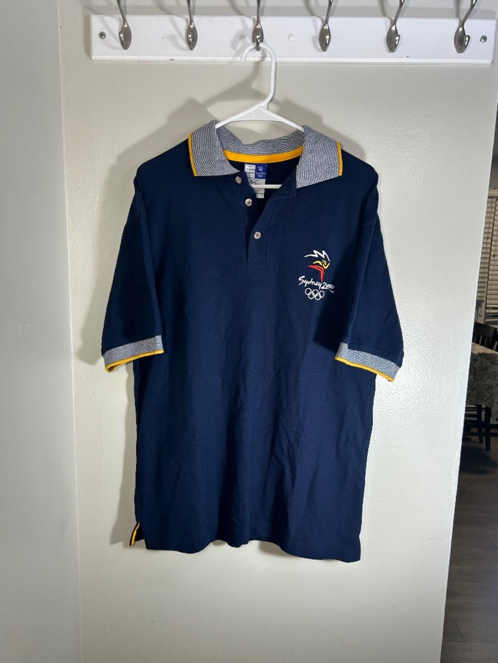 Vtg Sydney 2000 Olympic Games Mens S Polo Shirt Blue Illustrated Sports NWT